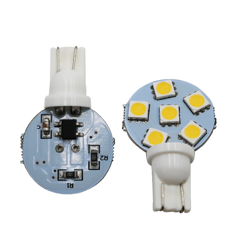 Автомобильные аксессуары светильник s T10 w5w Canbus 12 V круглая лампа smd 5050 6