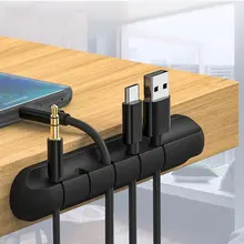 Органайзер для кабелей, силиконовый держатель для кабелей USB, гибкие зажимы для управления кабелями для мыши, наушников, проводов, органайзер для проводов Органайзер для кабелей, силиконовый держатель для кабелей USB, гибкие зажимы для управления кабелями для мыши, наушников, проводов, органайзер для проводов