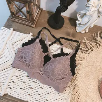 

Sexy Women Push Up Bras Underwear Briefs Set Jacquard Lace Seamless Women Wireless Lingerie Sets