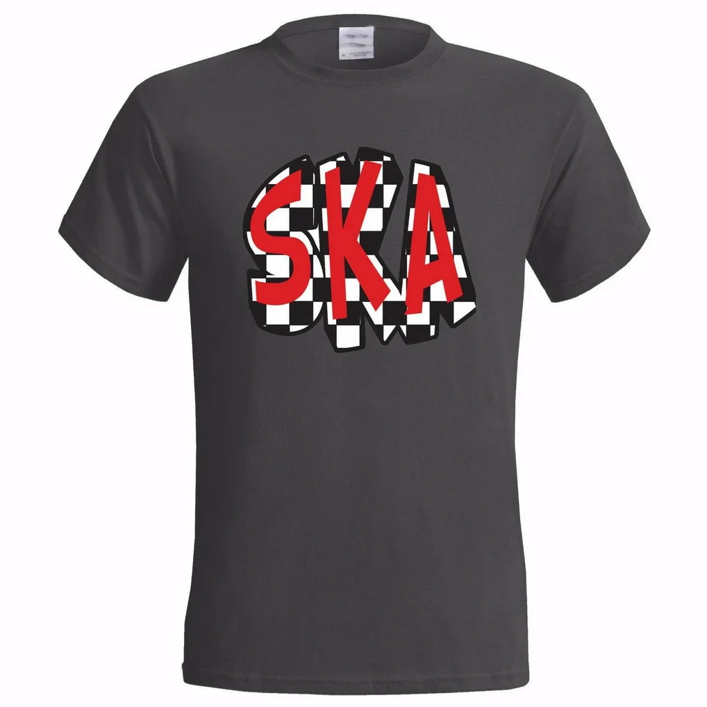 В красном черном и белом цвете SKA логотип мужская футболка SPECIALS BEAT: безумие