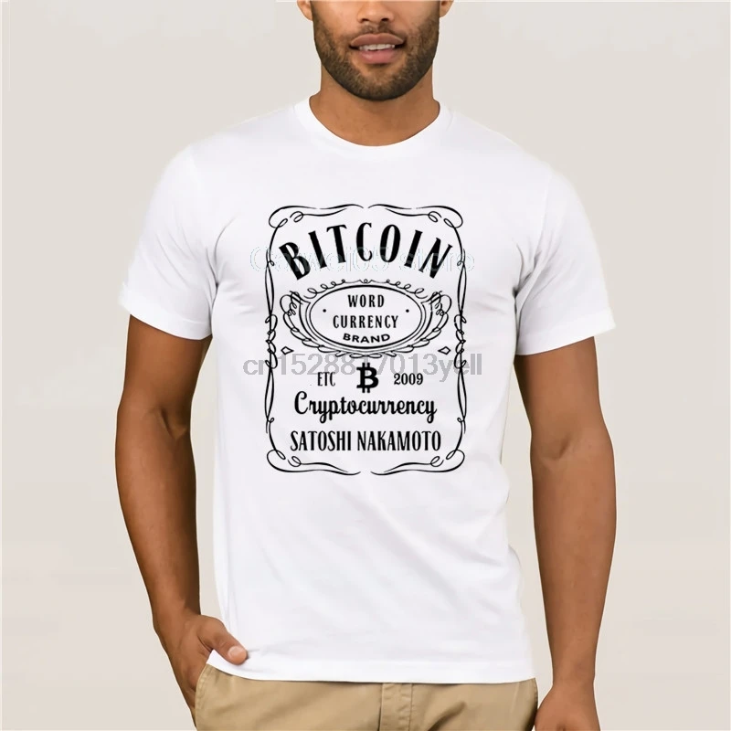 Потрясающая Ретро футболка Биткоин Мужская Crewneck с принтом криптовалюты Футболка