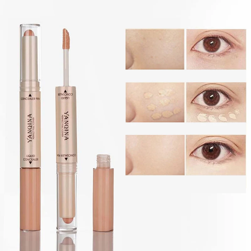 

Double Head 2 In 1 Liquid Concealer makeup Foundation Full Cover contouring Dark Circles face Corrector Soft Face Eyes Cosmetic