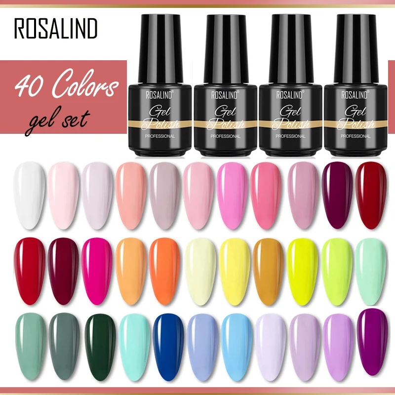 PROD 1005001840432225 ROSALIND 40 Colors Gel Set Hybrid Varnishes Nail
Polish Everything for Manicure Gel Varnishes Kit Nail Polish Cured 7ML
Lacquer