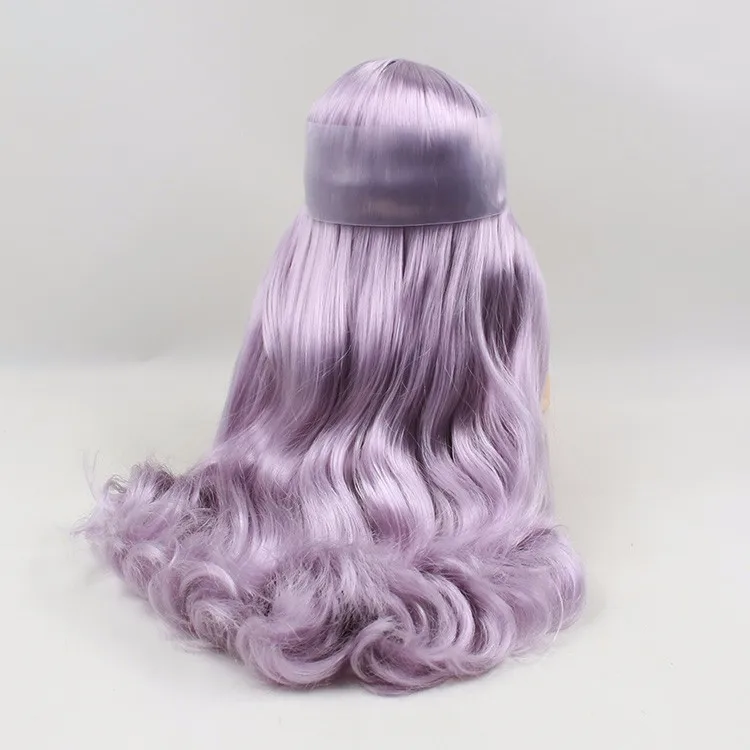 Для куклы Blyth ледяной парик с куполом, золотистые фиолетовые серые волосы, белый натуральный загар темно-супер черный парик для волос, игрушка подарок для девочек - Цвет: style 13