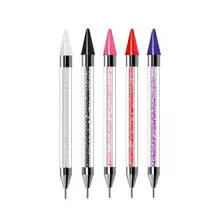 Двухконцевая расческа для ногтей, карандаш для воска, акриловый инструмент для нейл-арта, инструмент для маникюра, декоративная ручка, восковой карандаш, Кристальные бусины