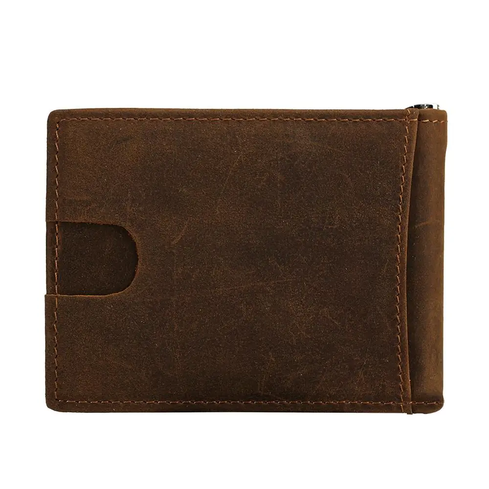 

Tiding Genuine Leather RFID Blocking Men’s Money Clip Credit Card Holder Slim Wallet Vintage Coin Purse Dark Brown New 4300