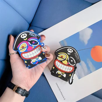 

3D Cute Pirates Mushroom Head Silicon Case for Apple Airpods1,2 Wireless Bluetooth Silicone Earphone Case Headphone Accessories