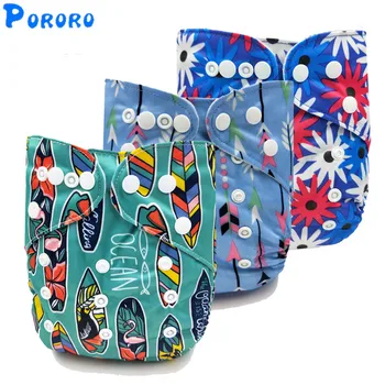

1 PCS Washable Diapers Baby Diaper Nappy Cover Washable Cartoon Print Baby Nappy Changing Reusable Baby Cloth Diapers