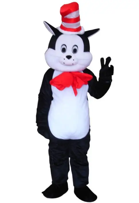 Черный Cat Mascot Halloween Costume Suits Cosplay Party Game Dress Outfits Clothing Advertising Carnival Xmas Easter Festival Adults - Цвет: Черный