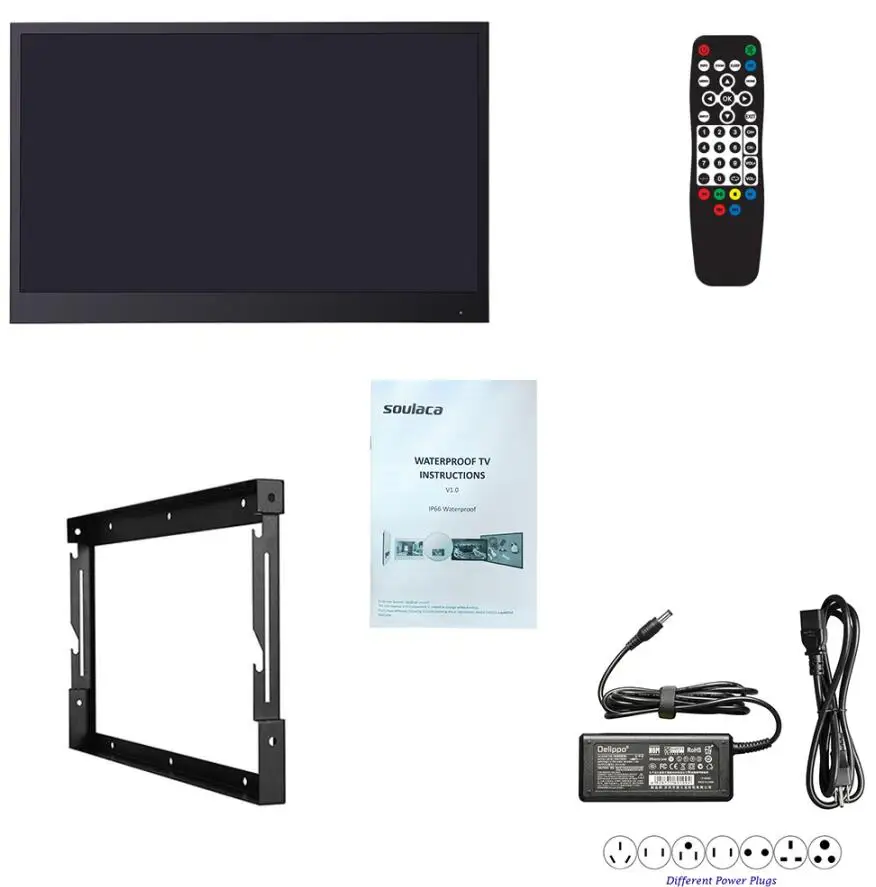 Souria-27 인치 스마트 블랙 방수 LED 텔레비전, 욕실, TV, 안드로이드, DTV, 와이파이, 호텔, IP66 창고, 유럽, 러시아