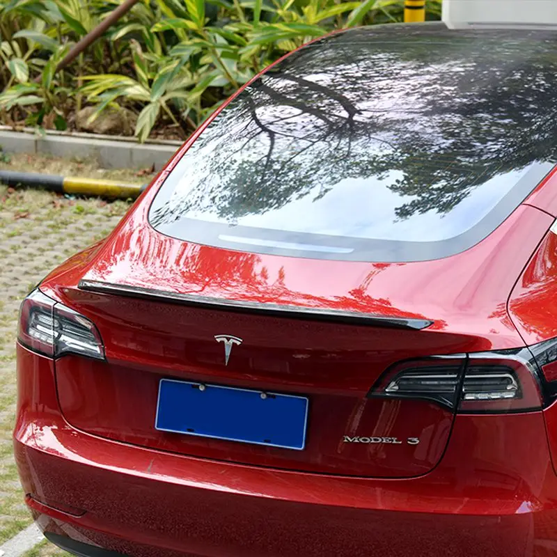 Для Tesla модель 3 2010 углеродное волокно краска цвет задний спойлер задний багажник губы крыло багажника спойлер автомобильные аксессуары