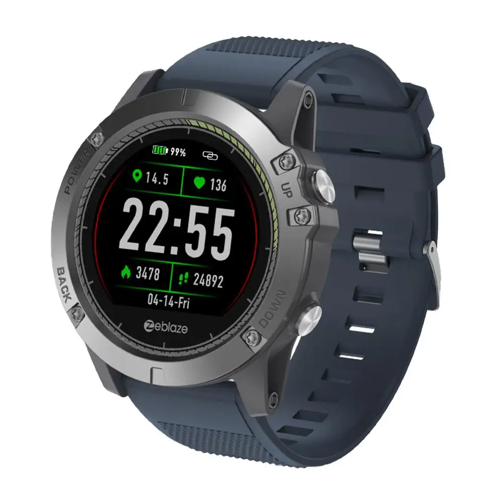 Новейший Zeblaze VIBE 3 HR умные часы ips цветной дисплей монитор сердечного ритма IP67 водонепроницаемые спортивные умные часы для мужчин для IOS Android - Цвет: Blue