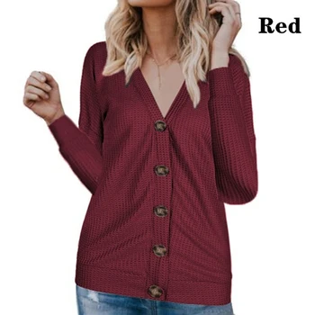 

Sweaters Women Autumn Winter 2019 Fashionable Casual V-Neck Solid Cardigans Solid Elegant Femme Cardigans Mujer