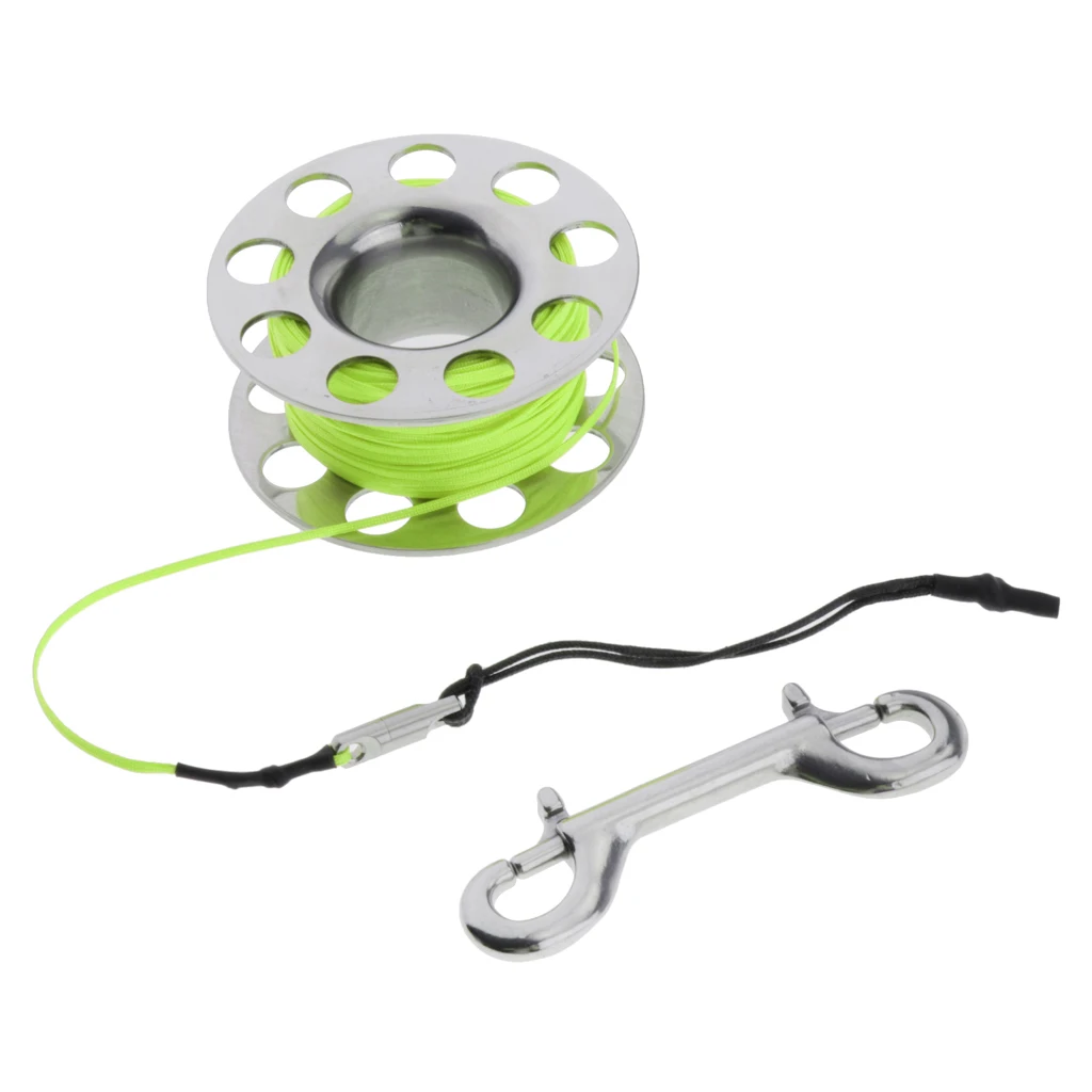 Diving Finger Spool Stainless Steel Scuba Diving Dive Reel Corrosion Resistant with 18m Line for Snorkeling