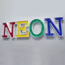 Светодиодный буквенный знак из нержавеющей стали с разноцветной акриловой неоновой трубкой на передней панели специальная индивидуальная вывеска логотипа для магазина