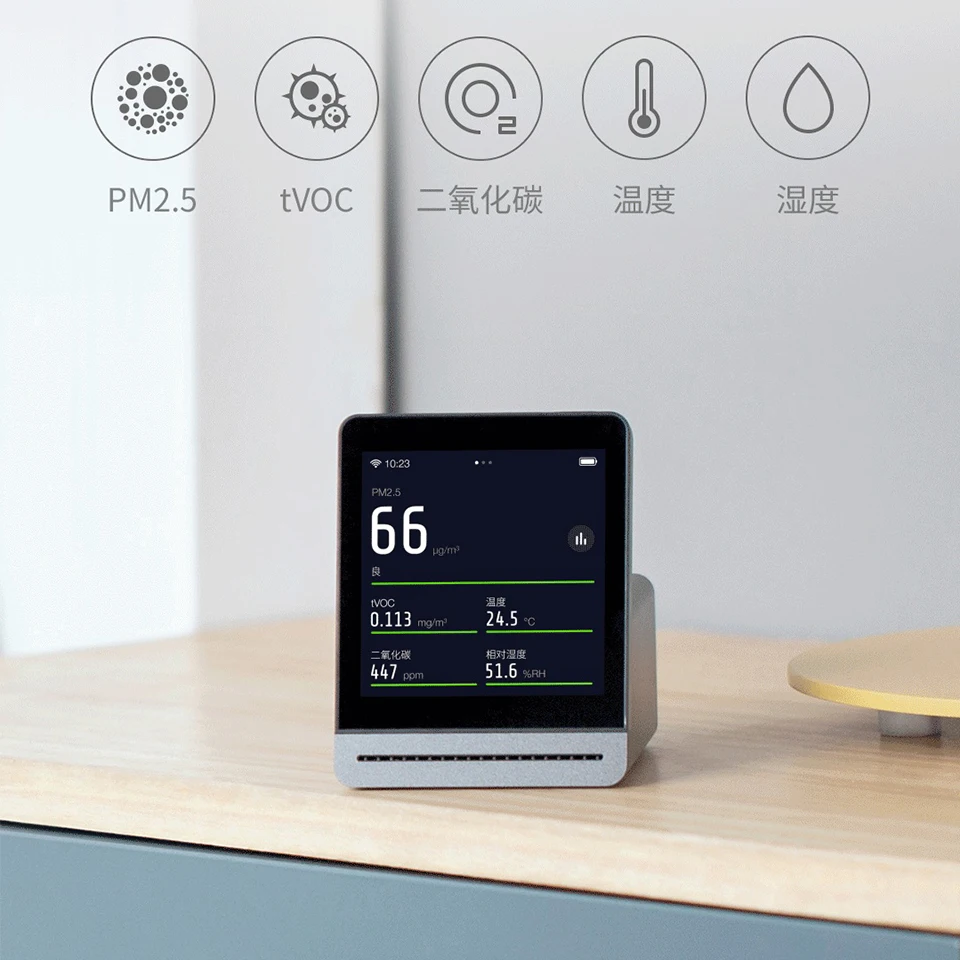 Xiaomi Mijia ClearGrass Air monitor retina сенсорный ips экран мобильное сенсорное управление pm2.5 приложение управление прозрачная трава детектор воздуха