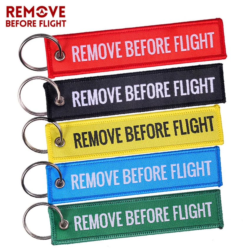 Remove-Before-Flight-Key-Chain-Trendy-Keyring-Embroidery-Polyester-Fabric-Key-Protector-Commemorative-Keychain-Buckle-