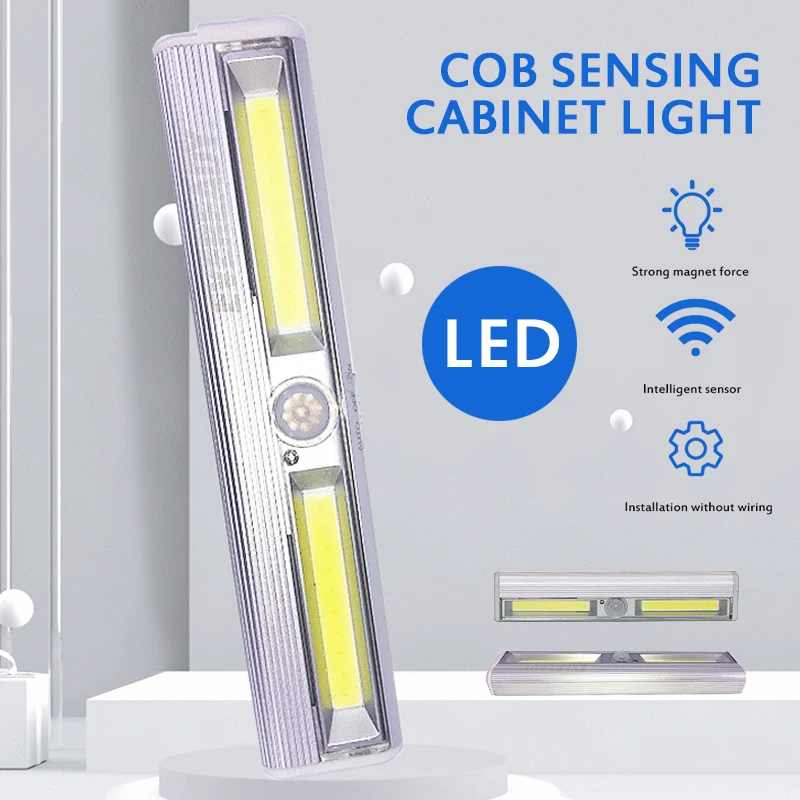

COB Cabinet Closet Light LED PIR Motion Sensor Wardrobe Light Super Bright Sensor Wall Night Light For Closet Stairs Kitchen