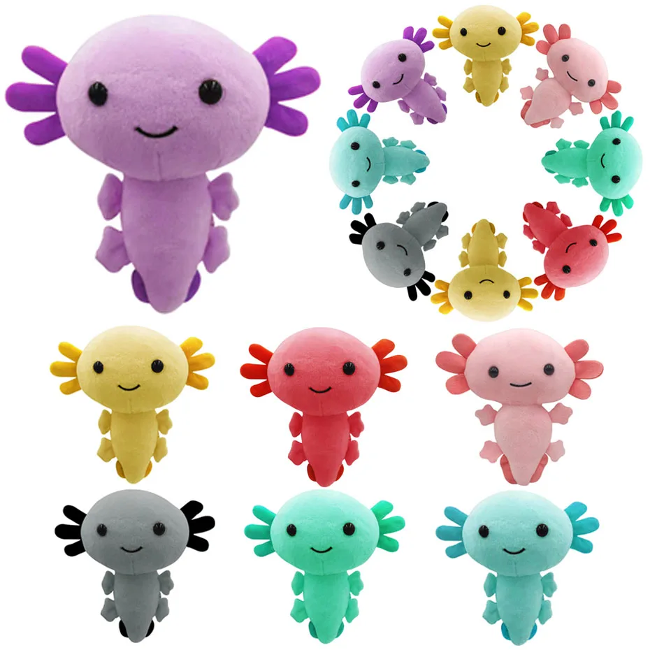 Kawaii Axolotl плюшевые игрушки животные фигурки Куклы Мультяшные мягкие розовые куклы