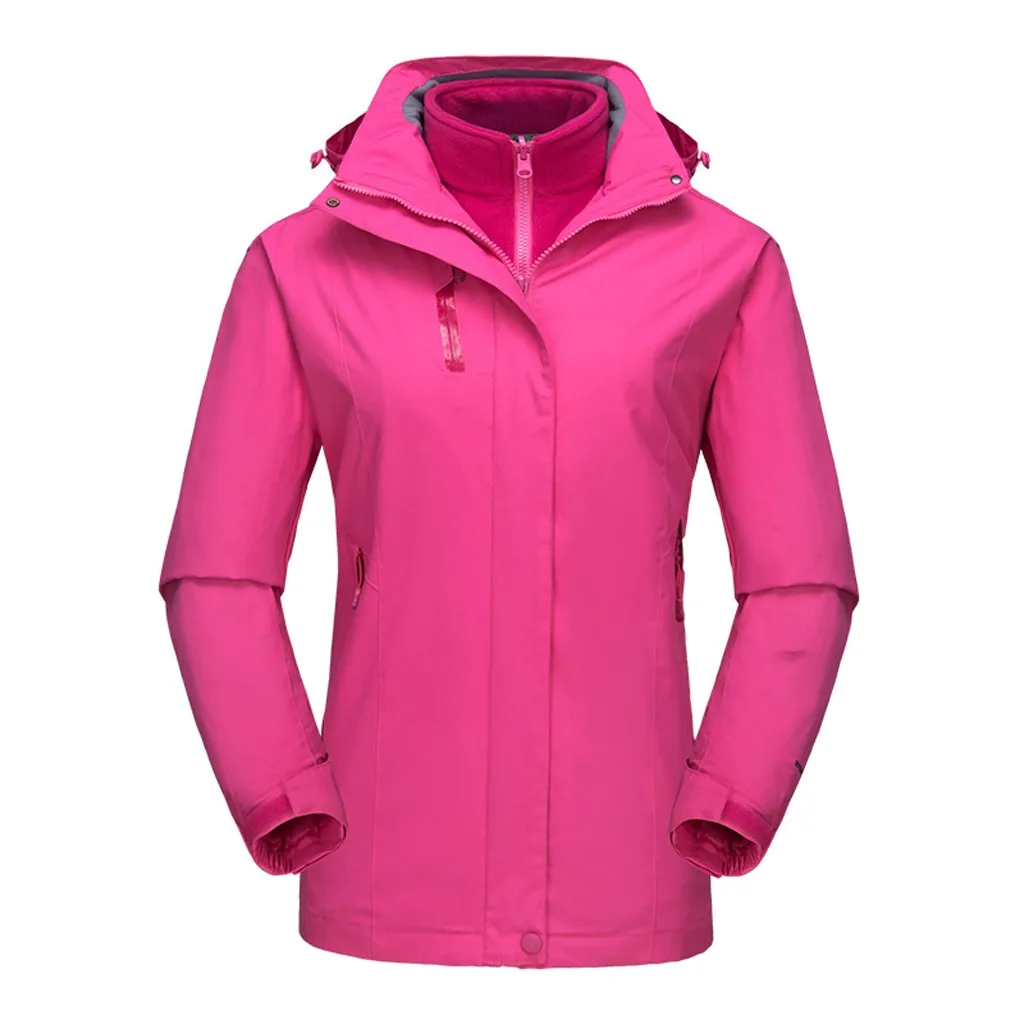 Повседневное пальто для бега, для спорта на открытом воздухе, быстросохнущая, водонепроницаемая, для пешего туризма, спортивная куртка, женская, с капюшоном, эластичная, дышащая, женская спортивная одежда - Цвет: PK