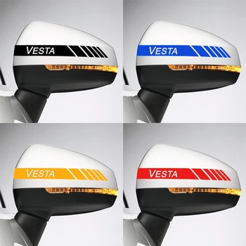 

2Pcs Car Stickers Rearview Mirror Reflective Tape Car Accessories Exterior decorative Strip for LADA VESTA 20CM*2CM