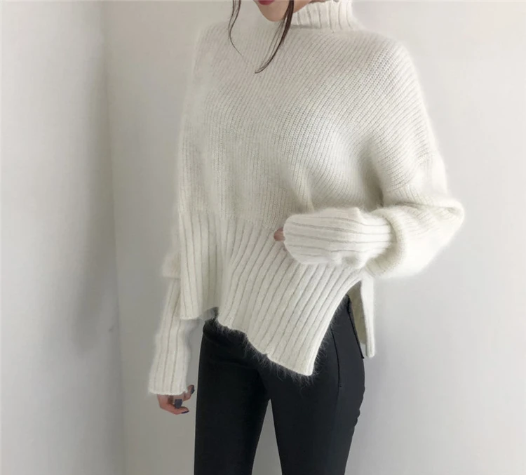Neploe шикарный крест дизайн Pull Femme Hiver Водолазка пуловер фонарь длинный рукав сплошной свитер Сумасшедший стиль Вязаный Sueter 46718