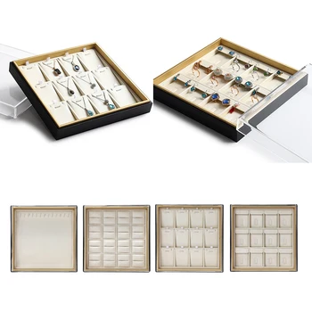 

Jewelry Tray Case Jewelry Box Gem Storage Box with Acrylic Case and Liners