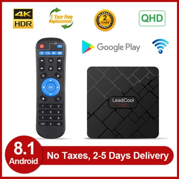 

Leadcool Mini Smart TV Box 4K Android 8.1 RK3228A QHD HD TV Box 2.4G Wifi 100M LAN H.265 Media Player