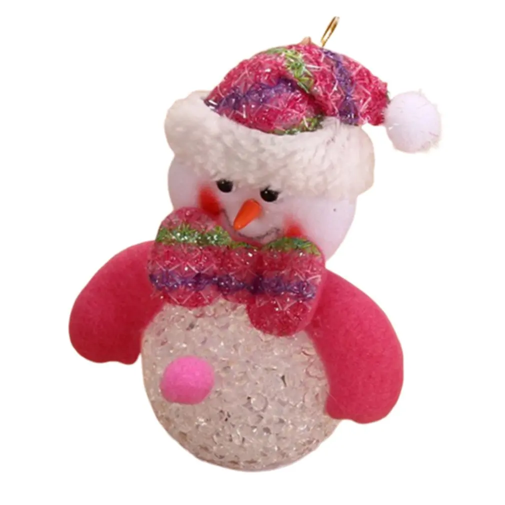Christmas Glowing Doll Color Light Flash Snowman Bear Crystal Snowman EVA Lights Christmas Decorations