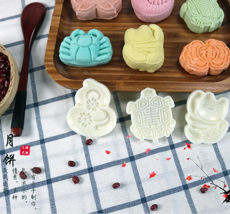 Mooncake ручная работа инструмент печенье торт инструменты Декор мощная форма для лунных пряников Середина-осень фестиваль Ручной пресс луна торт пресс-форма набор