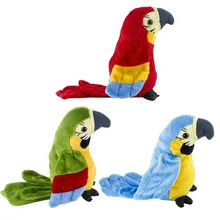 Perroquet parlant en peluche électrique mignon, jouet en peluche, enregistrement répétitif, ailes ondulées, remplissage d'oiseaux électroniques, cadeau de noël
