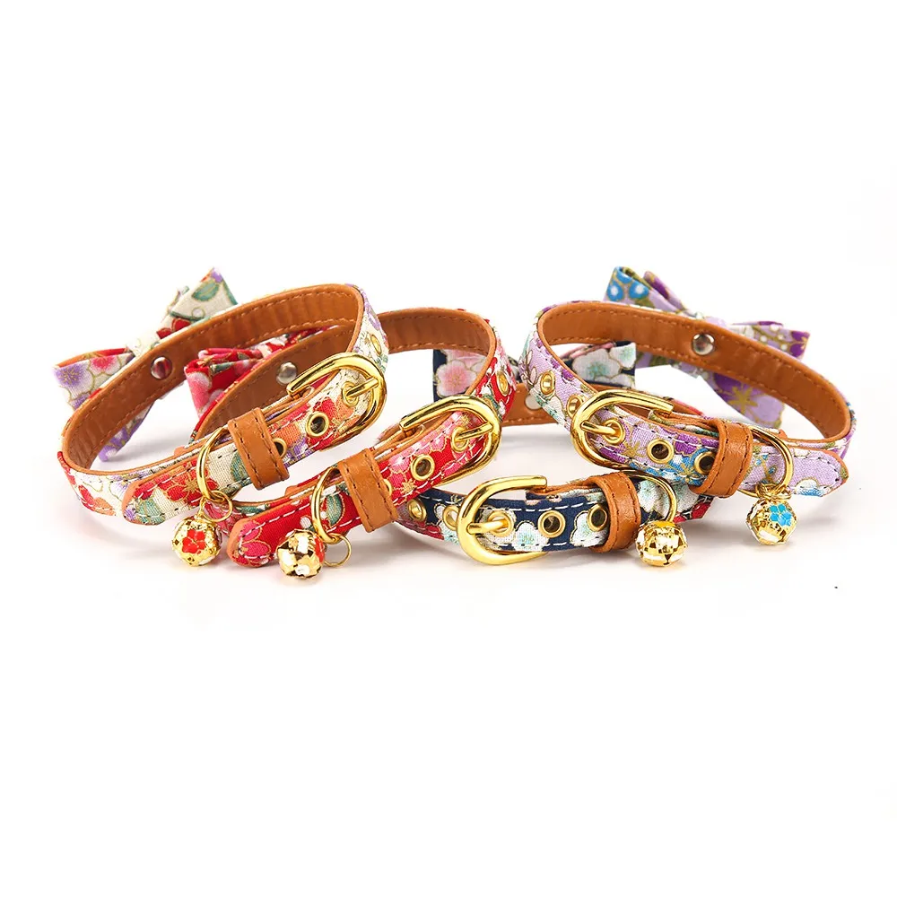 Cat Collar With Bell Dog Collar For Cats Solid Braid Kittens Pet Cat Collars Shiny Adjustable Collars For Cats Pet Lead Supplies (11)
