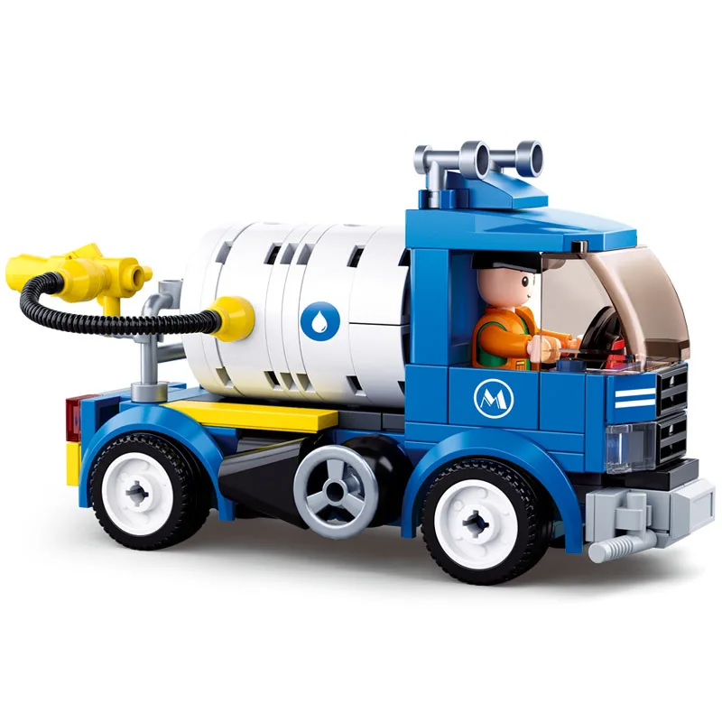 B0781C No retail box Enlighten строительный блок город автомобили улица уборочная машина 102 шт. развивающие Кирпичи Игрушка мальчик подарок-без коробки - Цвет: B0781C No retail box