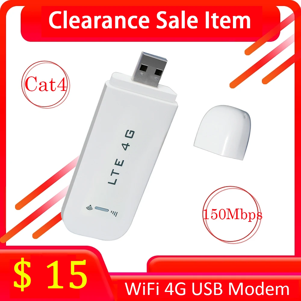 Лидер продаж Wi-Fi USB 4G модем Hotspot Cat4 150 Мбит/с мобильный LTE внутри антенна слот для