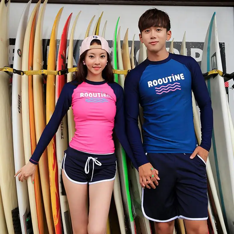 

South Korea New Style Couples Long Sleeve Shorts Pieces Diving Clothing Hot Springs Couples-Snorkeling Clothing Jellyfish Clothi