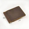 Handmade Genuine Leather Mens Money Clip Wallet with Card Holder Money Holder Wallet Vintage Mens Wallet Clip Bill Holder 5