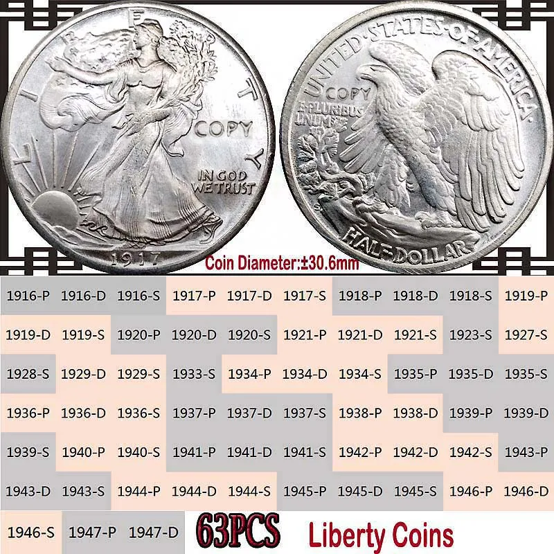 米国正規販売店購入ウォーキングリバティ（1916-1947） 1916年-1947年 アメリカ ハーフダラー「ウォーキング リバティー