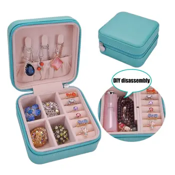 

PU Imitation Leather Jewelry Box Charm Lady Ring Necklaces Storage Display Case