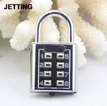 

1PCS 4 Digit Push Button Combination Padlock High Quality Silver Number Luggage Travel Code Lock Travel Accessories
