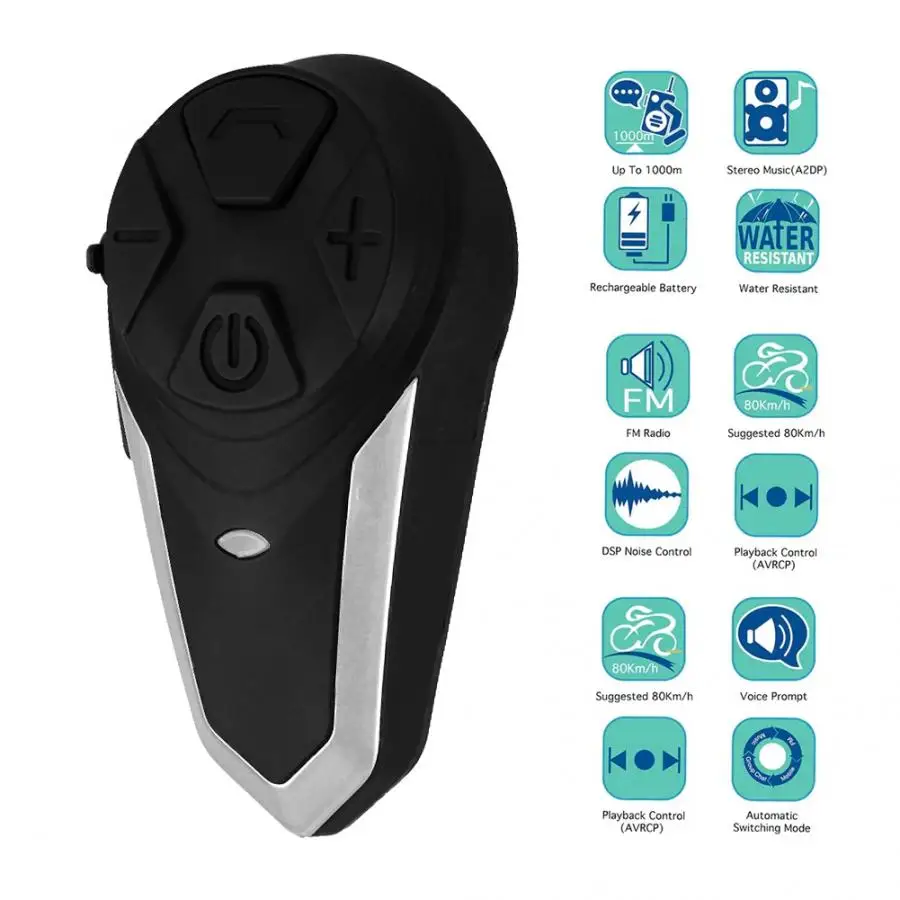 1000 м гарнитура для мотоциклетного шлема Bluetooth Беспроводная рация домофон комплект наушников