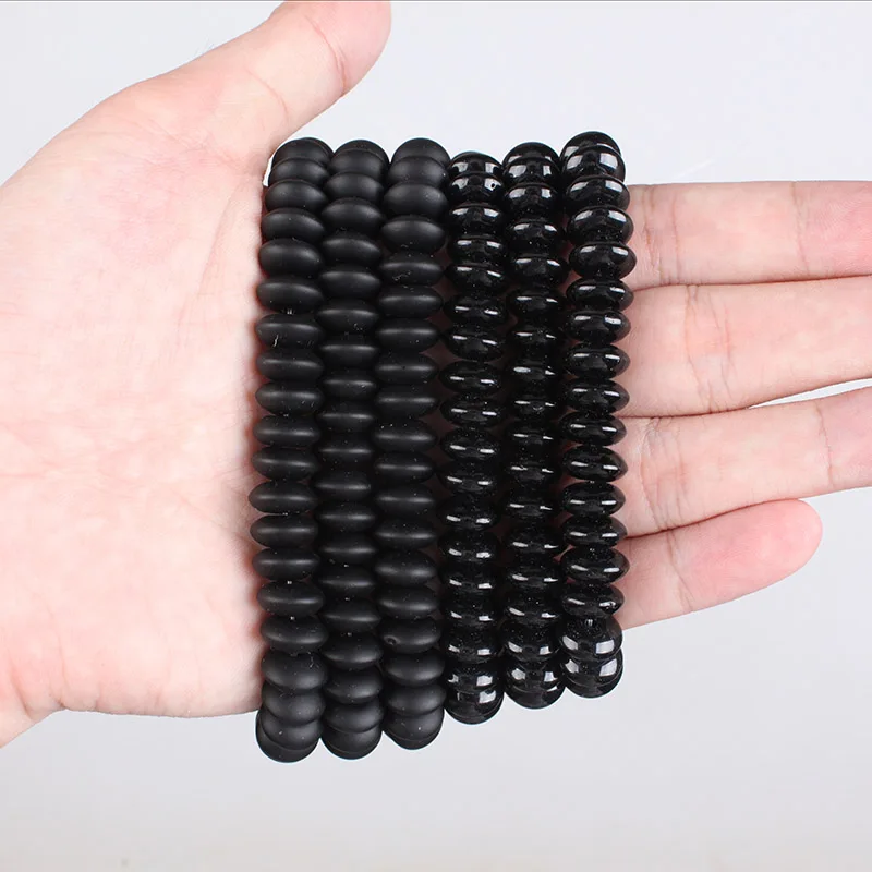35 perline di agata di onice nero opaco naturale da 10 mm