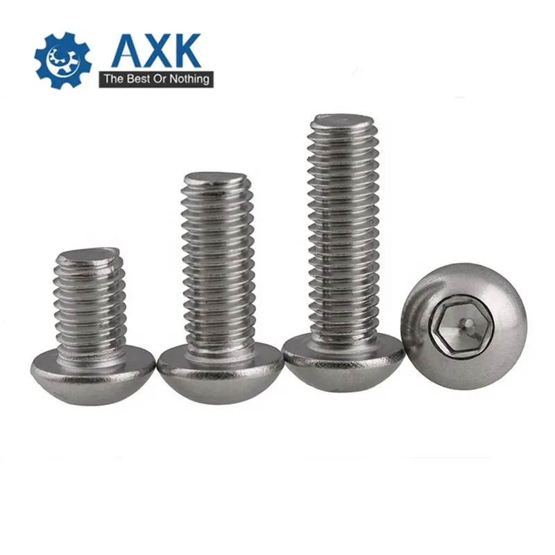 Винты AXK M4 M5 M6 ISO7380 из нержавеющей стали 304 A2 с круглой головкой винты шестигранным