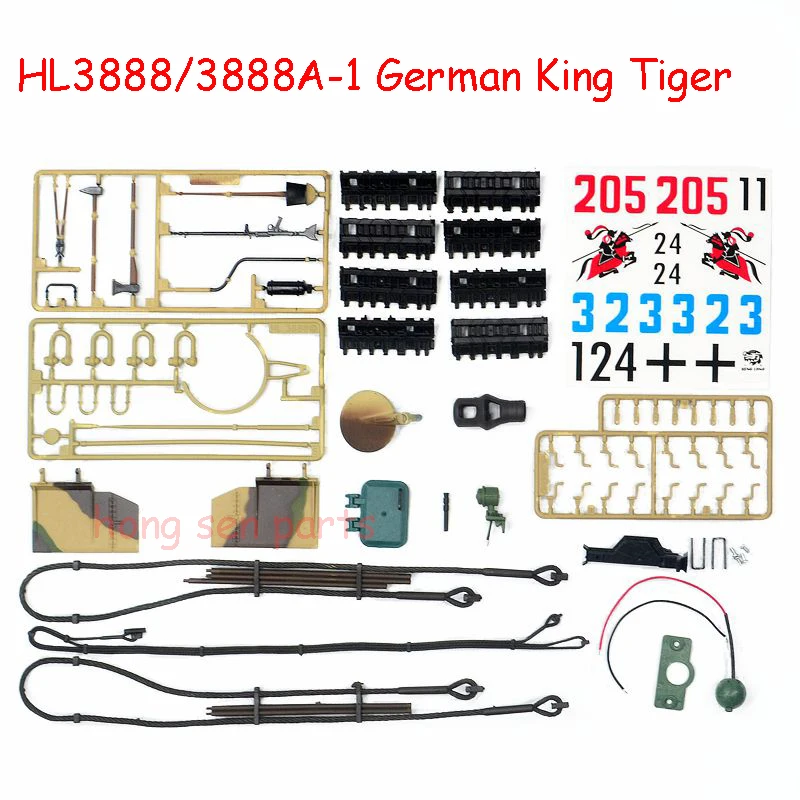 Henglong 3888A немецкий тигровый танк пластиковые игрушки самодельные аксессуары для