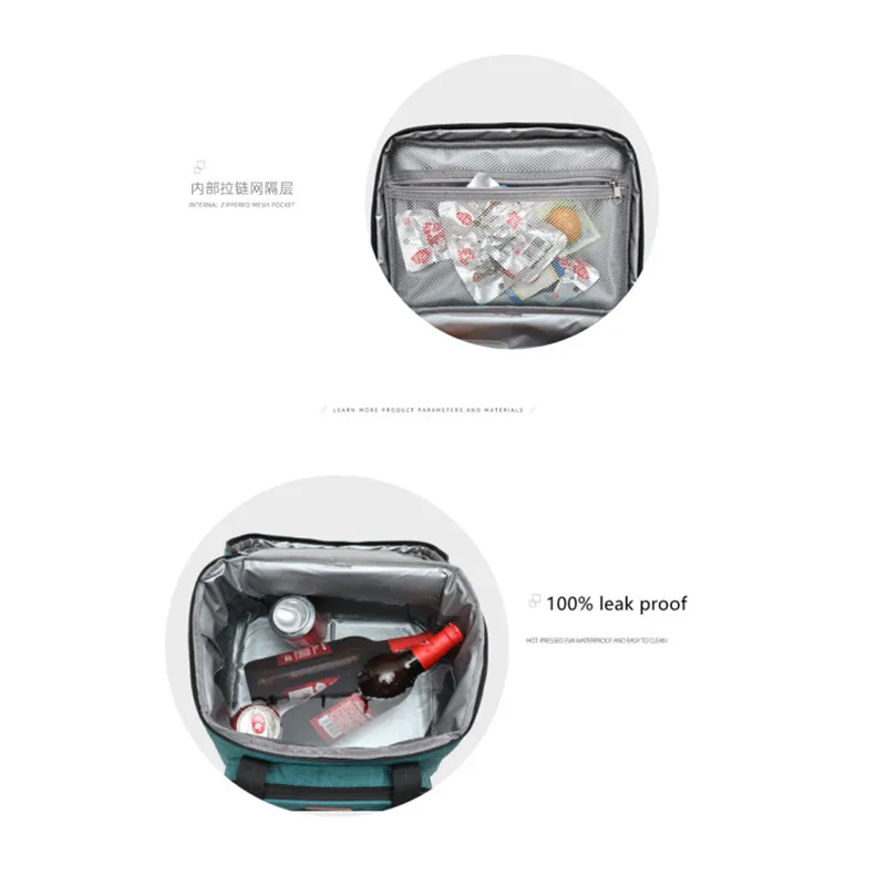 Insulated Bag 16/28L 40 Cans Cooler Picnic Sac Isotherme For Beer Big Meal Container Lunch