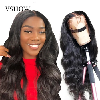 

VSHOW Brazilian Body Wave Wig For Black Women 13*4 150 180 Density Lace Front Wig 360 Lace Frontal Body Wave Human Hair Wig