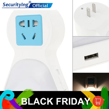 

Night Light Multifunction LED Dusk to Dawn Sensor 3 Lighting Modes with USB Charger Ports and 2 Outlets for Phone Charging