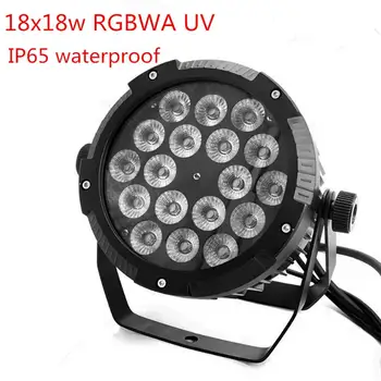 

IP65 waterproof led Par Light 18x18W RGBWA UV 6in1 LED PAR DMX512 control professional stage DJ equipment disco lights
