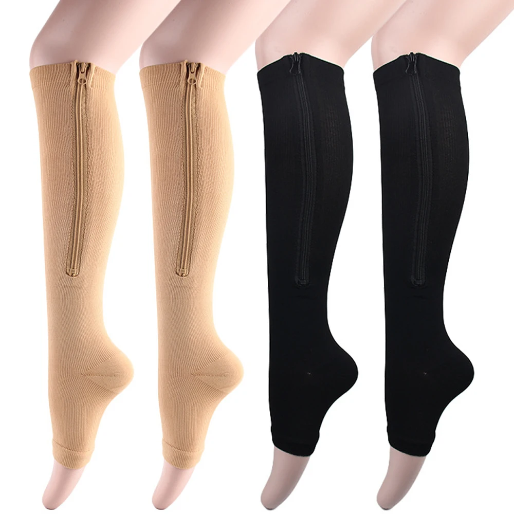 1Pairs Zipper Compression Socks Men Women Running Sports Travel Stocking Camouflage Yoga Floor Sleep Beautiful Legs Hose