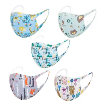 

50pcs Kids Child Cartoon Print Mouth Mask Breathable Washable Dustproof Anti Haze Pollution Mouth-Ruffle