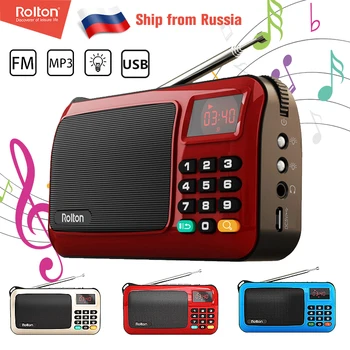 

Rolton W405 Mini Portable FM Radio USB TF Radios Set Receiver Speaker Mp3 Music Player With LED Flashlight For PC IPod Phone